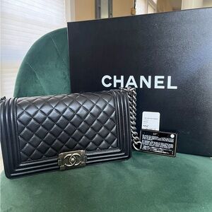 Chanel Lambskin Boy Bag in Old Medium